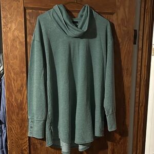 Jane and Delancey Teal Cowl Neck Sweatshirt